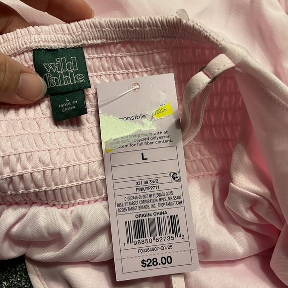 NWT Wild Fable Women’s Embroidered Crepe Mini A-Line Mini Dress- Pink L - Picture 4 of 9